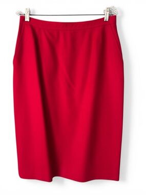 Evan Picone Red Wool Skirt Made in USA Size 16